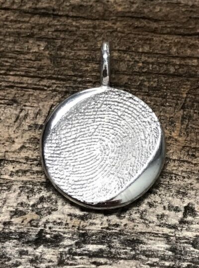 Fingerprint Charm, Sterling Silver, 19mm