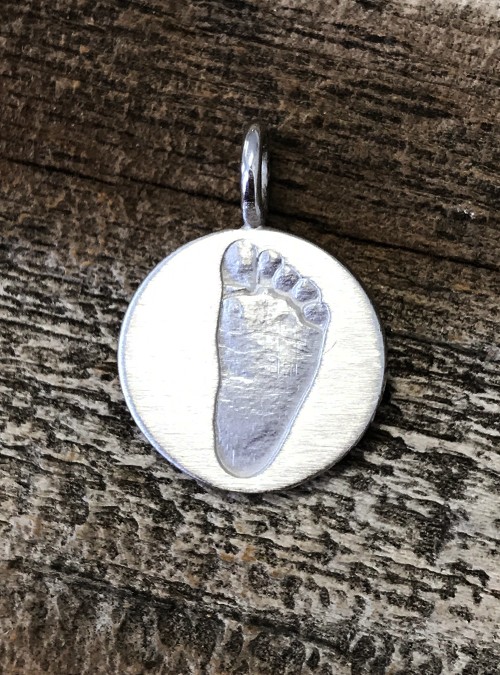 Hand & Footprint Charm, Sterling Silver, 19 mm