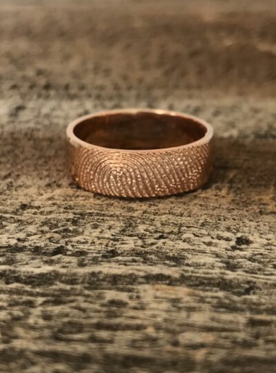 Fingerprint Ring, Rose Gold, Round, 7mm