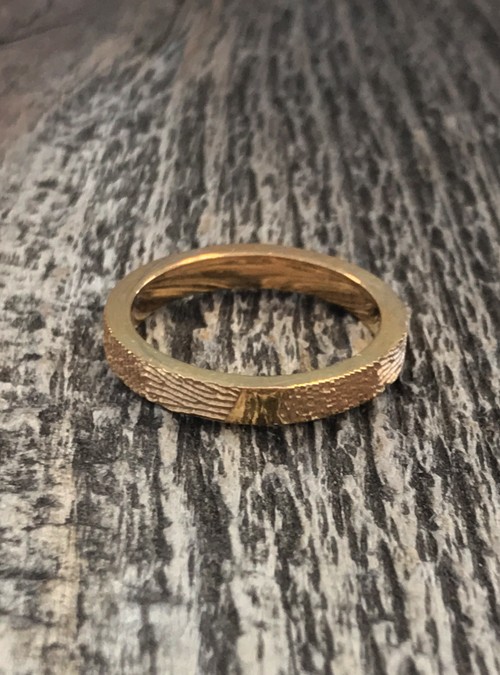 Fingerprint Ring, White Gold, Flat, 3mm