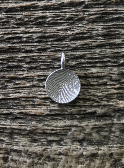 Mini Fingerprint Charm, Sterling Silver, 10mm