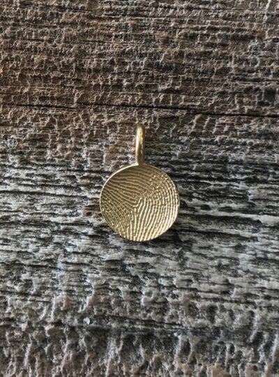 Mini Fingerprint Charm, Yellow Gold, 10mm