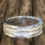 Ash Bark Ring in Sterling Silver