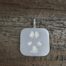 Square Paw Print Pendant, Sterling Silver