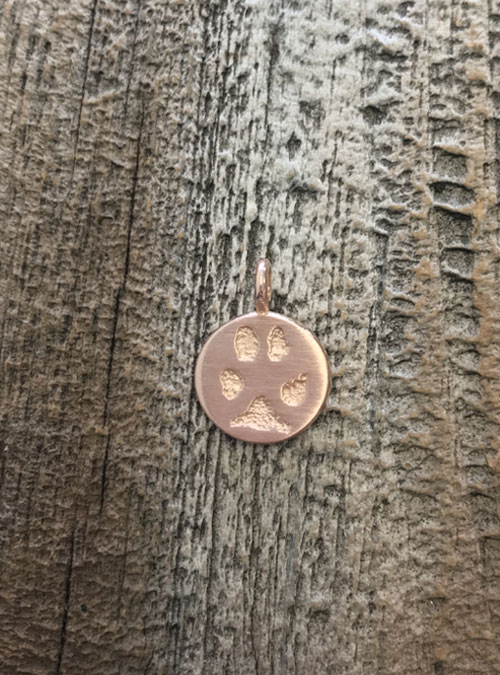 Paw Charm Necklace, Sterling Silver, 14mm charm