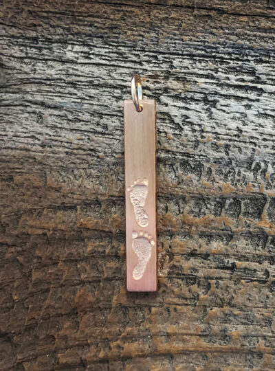 Footprint Bar Pendant, Rose Gold