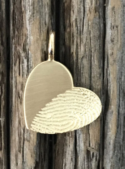 Heart Shaped Fingerprint Charm Necklace, Rose Gold