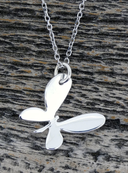 Butterfly Charm in White Gold