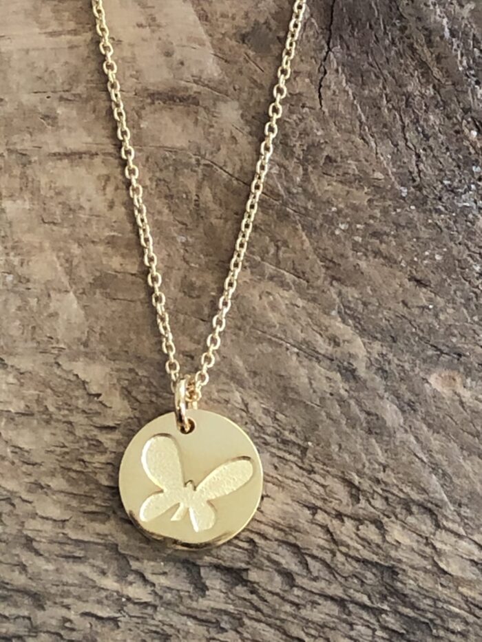 Butterfly  Strong  Necklace,  Gold  Plated