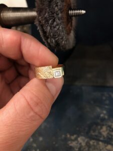 Custom Gold & Diamond Fingerprint Ring