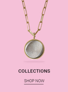 Fingerprint Pendant Necklace, Rose Gold, 19mm