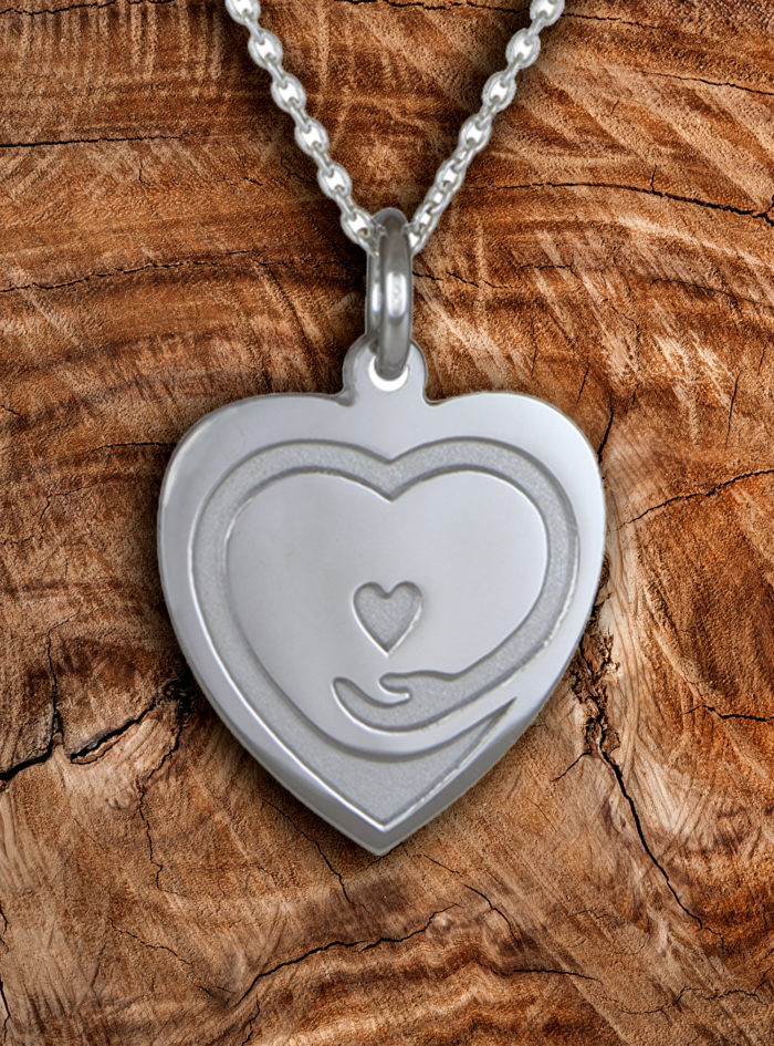 In My Heart Necklace, White Gold
