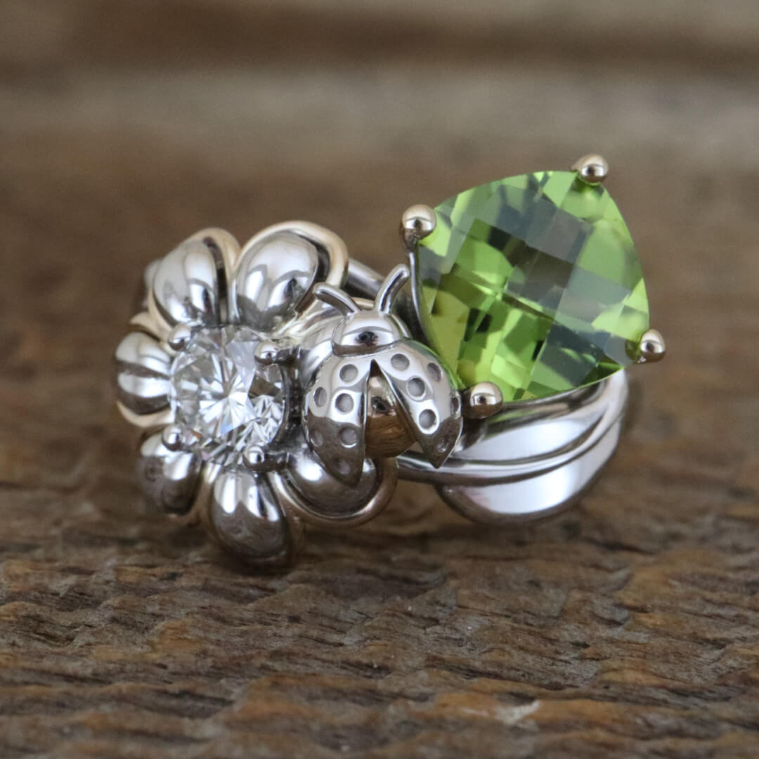 Perry Ladybug Ring with Peridot copy